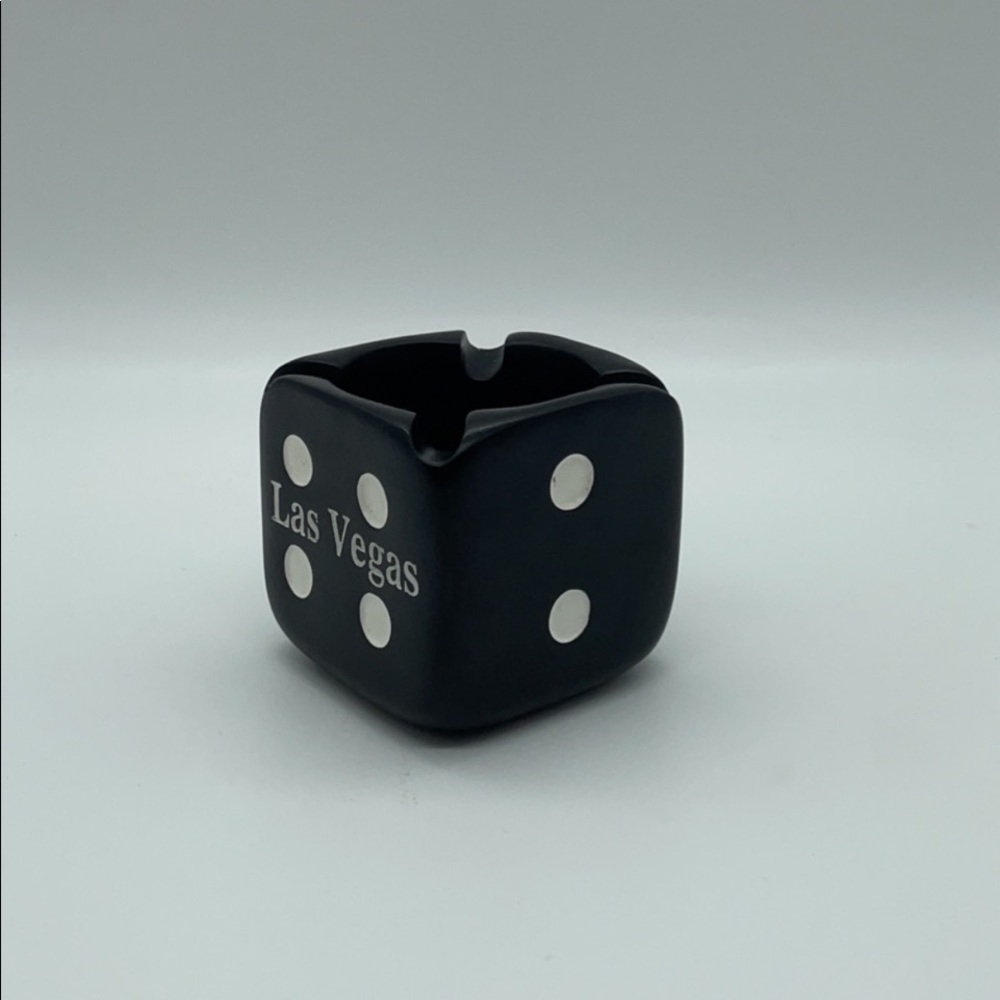 Las Vegas Dice Shaped Ashtray Black
